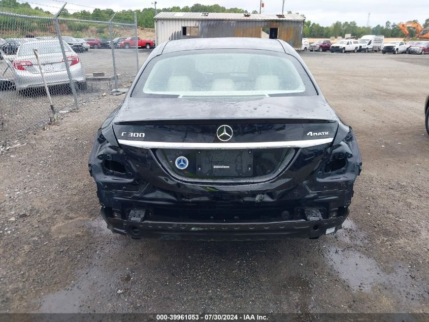 2016 Mercedes-Benz C 300 4Matic VIN: 55SWF4KB6GU114464 Lot: 39961053