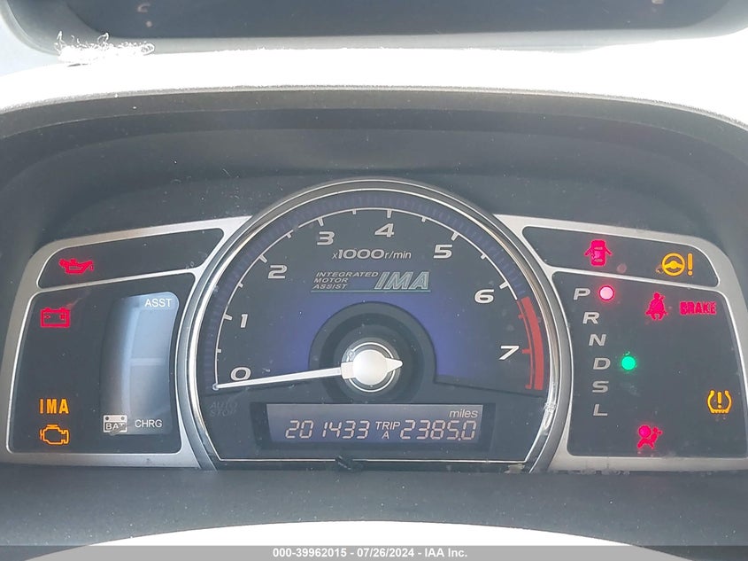 2009 Honda Civic Hybrid VIN: JHMFA36249S006126 Lot: 39962015