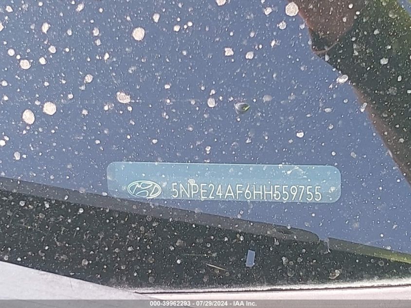 2017 Hyundai Sonata Se VIN: 5NPE24AF6HH559755 Lot: 39962293