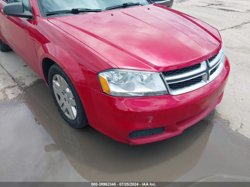 2013 Dodge Avenger Se VIN: 1C3CDZAB6DN572385 Lot: 39962345