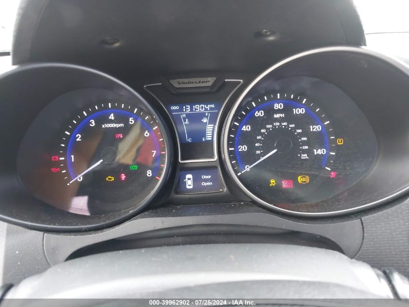 2013 Hyundai Veloster Turbo W/Black VIN: KMHTC6AEXDU107634 Lot: 39962902