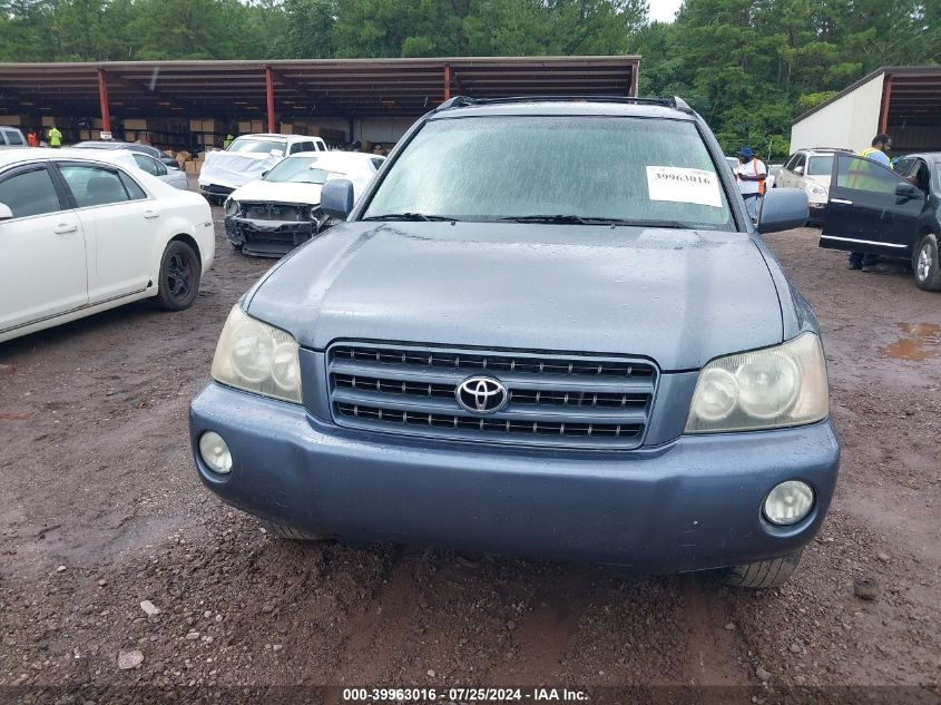 2001 Toyota Highlander V6 VIN: JTEHF21A310028862 Lot: 39963016