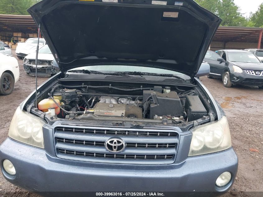 2001 Toyota Highlander V6 VIN: JTEHF21A310028862 Lot: 39963016