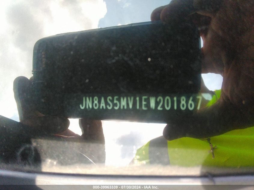 2014 Nissan Rogue Select S VIN: JN8AS5MV1EW201867 Lot: 39963339