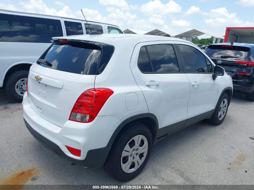 2018 Chevrolet Trax Ls VIN: 3GNCJKSB9JL351182 Lot: 39963569