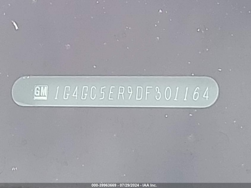 2013 Buick Lacrosse VIN: 1G4GC5ER9DF301164 Lot: 39963669