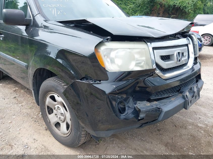 2010 Honda Pilot Lx VIN: 5FNYF3H21AB005946 Lot: 39963725