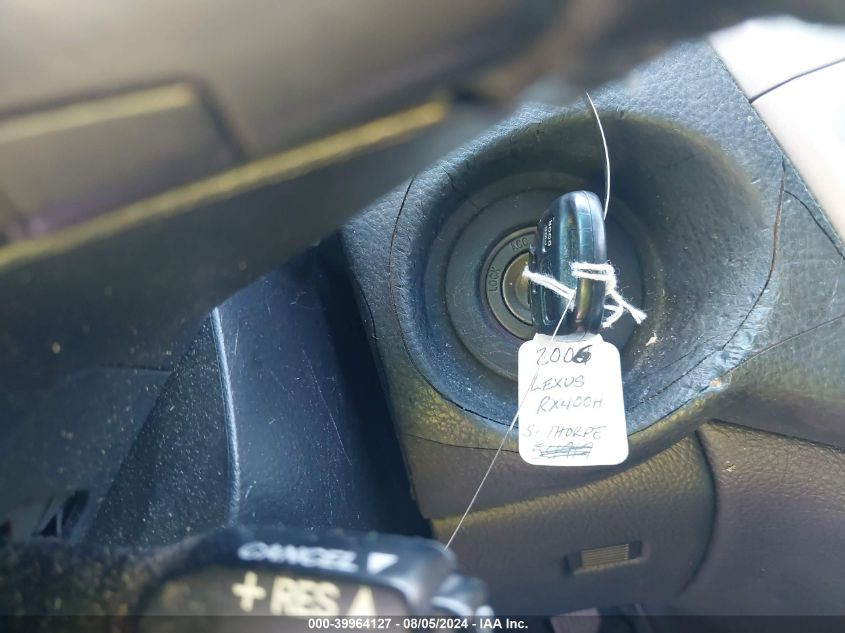 2006 Lexus Rx 400H VIN: JTJHW31U260046522 Lot: 39964127