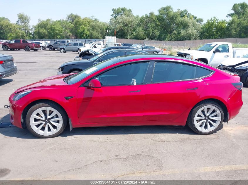 2022 Tesla Model 3 VIN: 5YJ3E1EB6NF265853 Lot: 39964131