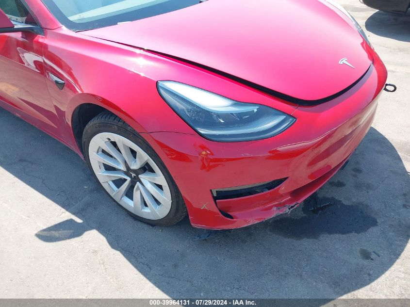 2022 Tesla Model 3 VIN: 5YJ3E1EB6NF265853 Lot: 39964131