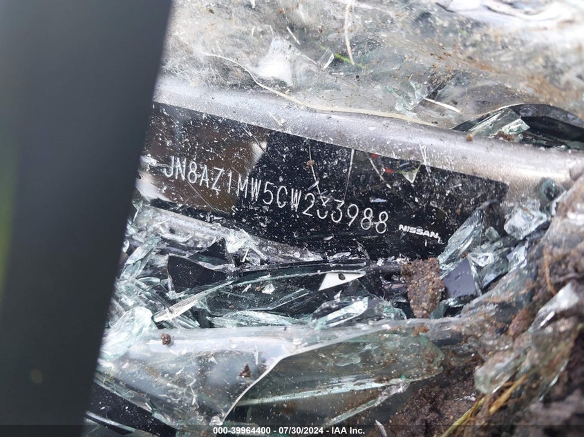 2012 Nissan Murano Sl VIN: JN8AZ1MW5CW233988 Lot: 39964400
