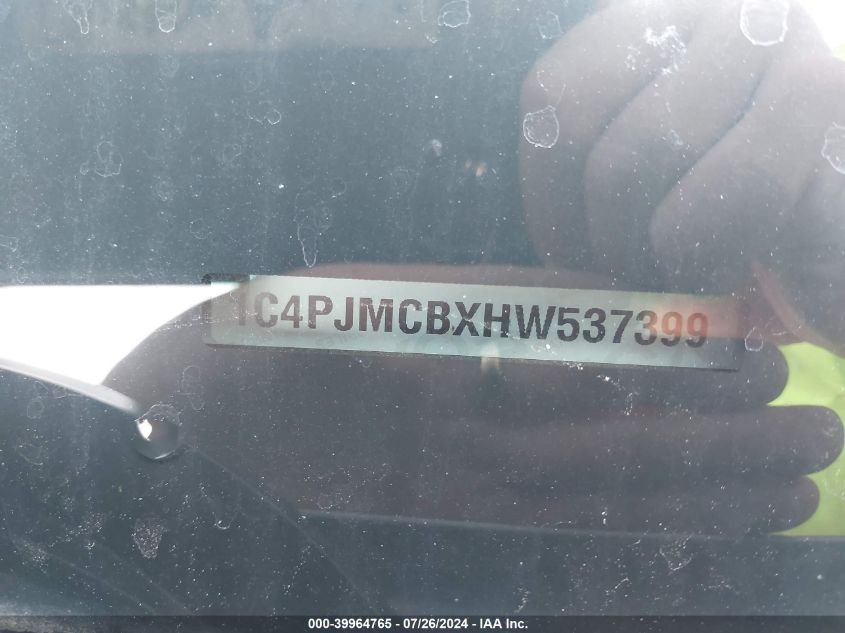 2017 Jeep Cherokee Latitude 4X4 VIN: 1C4PJMCBXHW537399 Lot: 39964765