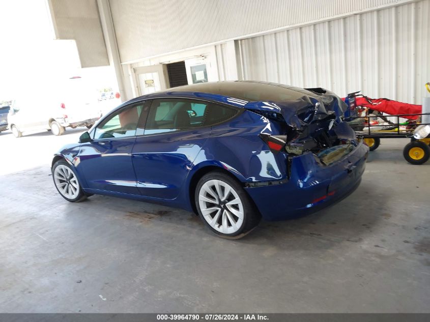 2022 Tesla Model 3 VIN: 5YJ3E1EB3NF265924 Lot: 39964790