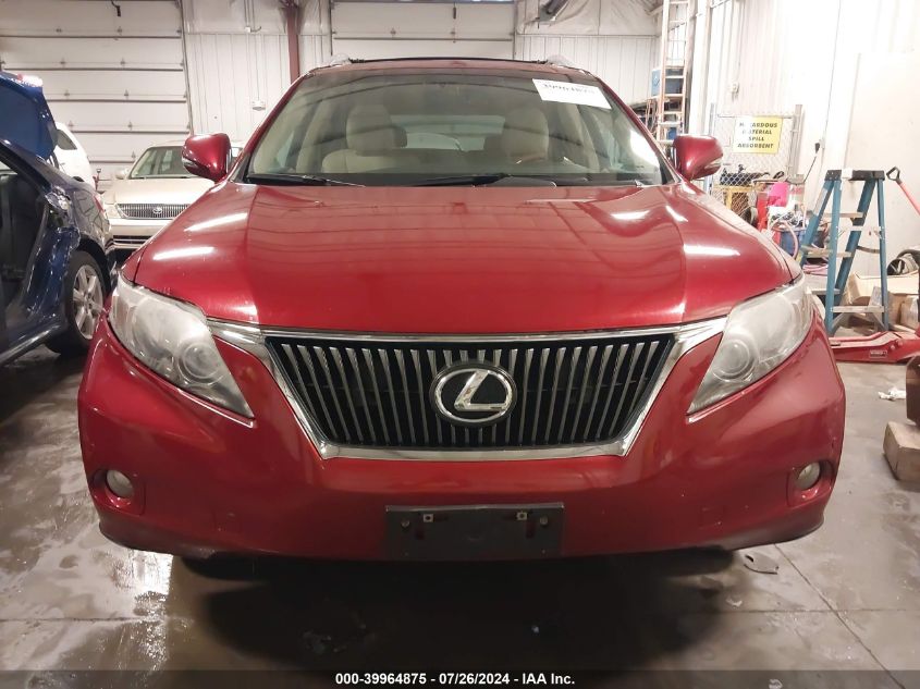 2010 Lexus Rx 350 VIN: 2T2BK1BA1AC075291 Lot: 39964875