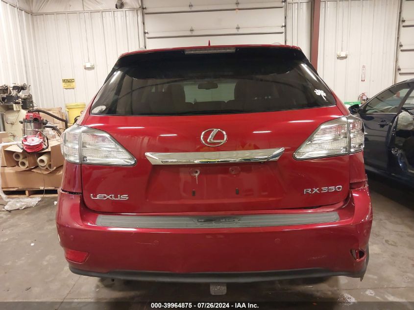 2010 Lexus Rx 350 VIN: 2T2BK1BA1AC075291 Lot: 39964875