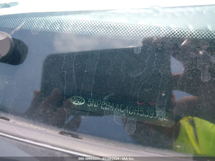 2013 Hyundai Sonata Gls VIN: 5NPEB4AC4DH539732 Lot: 39965231