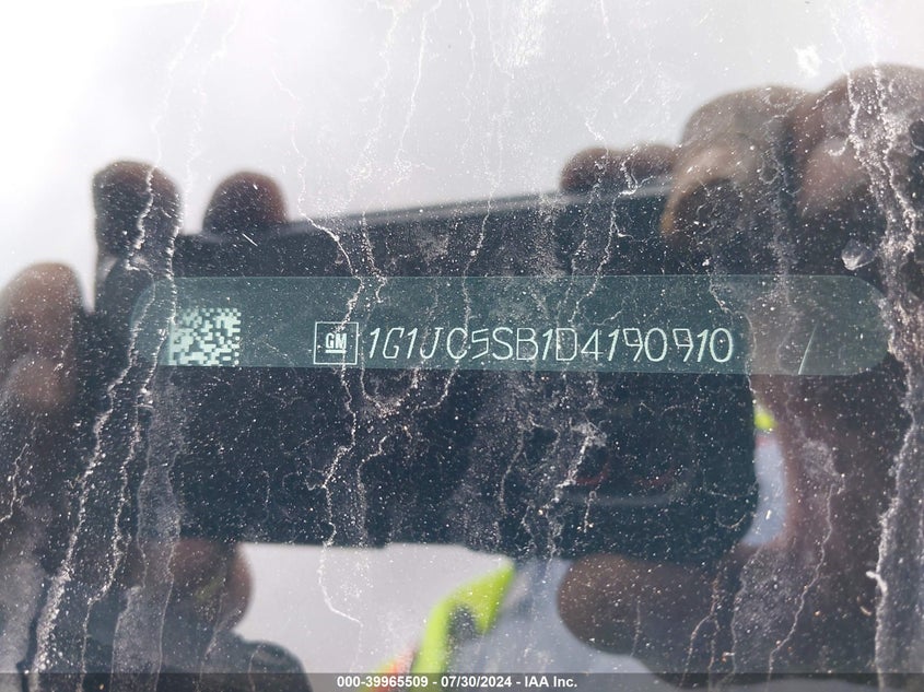 2013 Chevrolet Sonic Lt Auto VIN: 1G1JC5SB1D4190910 Lot: 39965509