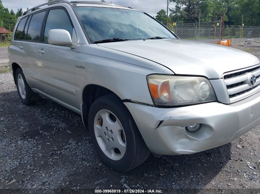 2006 Toyota Highlander Limited V6 VIN: JTEDP21A160097648 Lot: 39965819