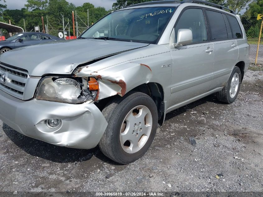 2006 Toyota Highlander Limited V6 VIN: JTEDP21A160097648 Lot: 39965819