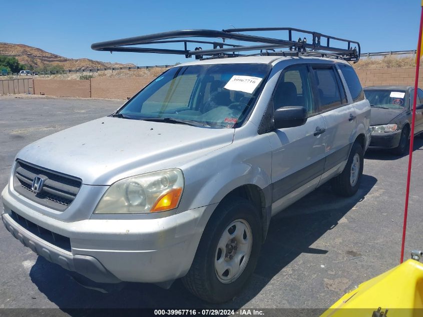 2005 Honda Pilot Lx VIN: 2HKYF18105H534503 Lot: 39967716