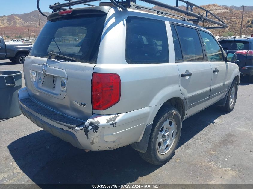 2005 Honda Pilot Lx VIN: 2HKYF18105H534503 Lot: 39967716