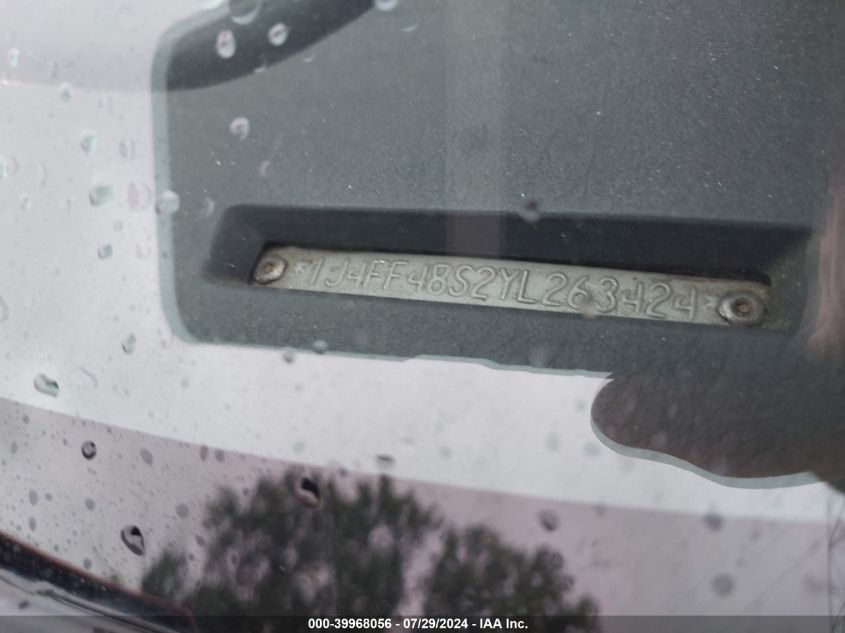 2000 Jeep Cherokee Sport VIN: 1J4FF48S2YL263424 Lot: 39968056