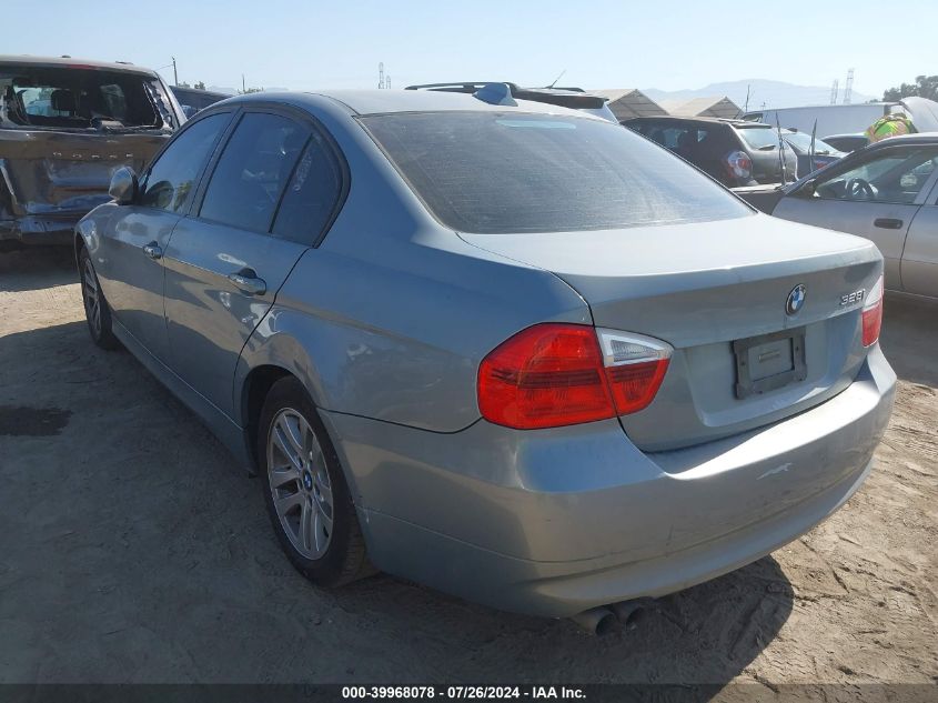 2007 BMW 328I VIN: WBAVC53567FZ78699 Lot: 39968078
