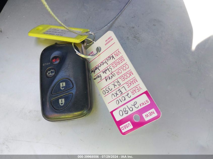 2010 Lexus Rx 350 VIN: 2T2ZK1BA8AC024577 Lot: 39968556