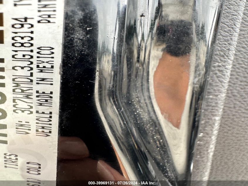 2018 Ram 5500 Chassis Tradesman/Slt VIN: 3C7WRMDL3JG183194 Lot: 39969131