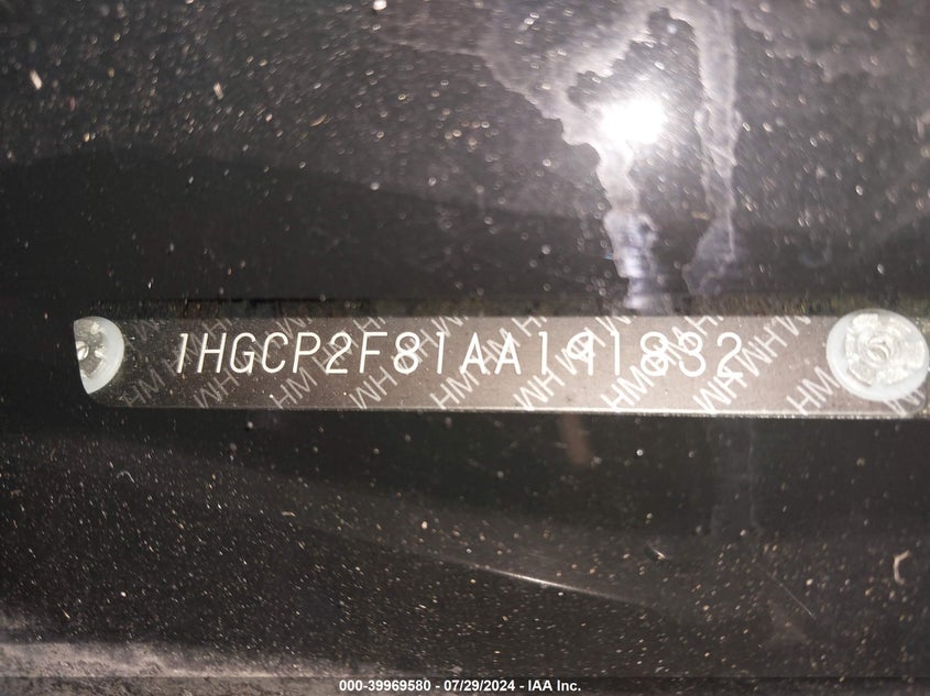 2010 Honda Accord Sdn 2.4 Ex-L/Ex-L VIN: 1HGCP2F81AA191832 Lot: 39969580