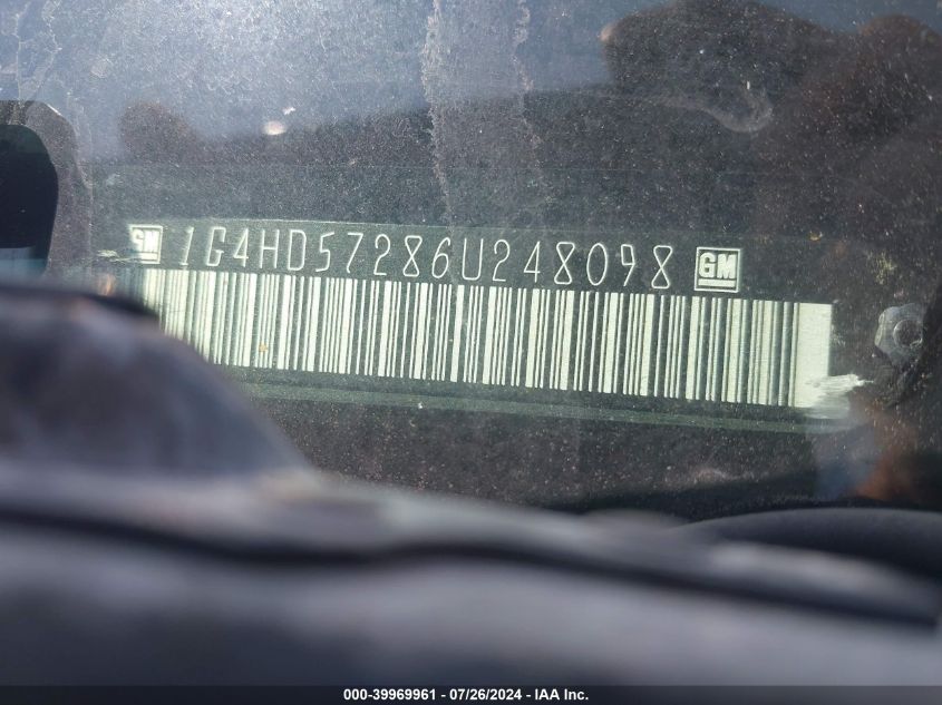 2006 Buick Lucerne Cxl VIN: 1G4HD57286U248098 Lot: 39969961