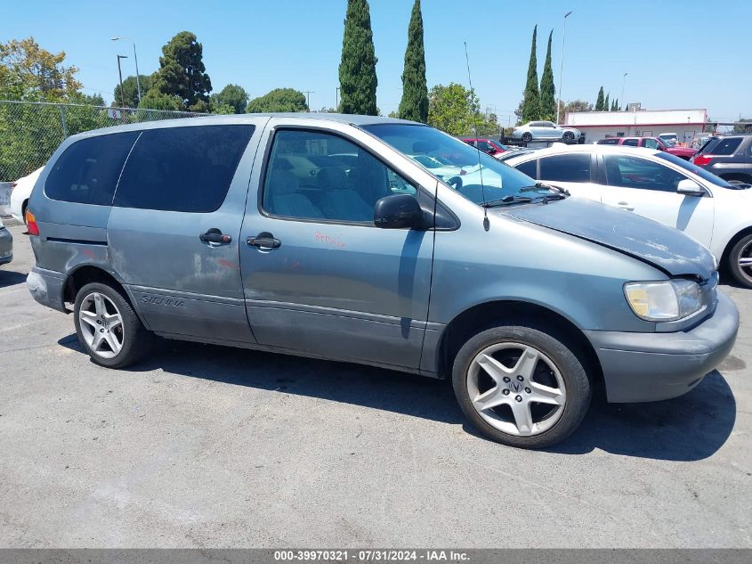 2000 Toyota Sienna Ce VIN: 4T3ZF19C4YU231371 Lot: 39970321