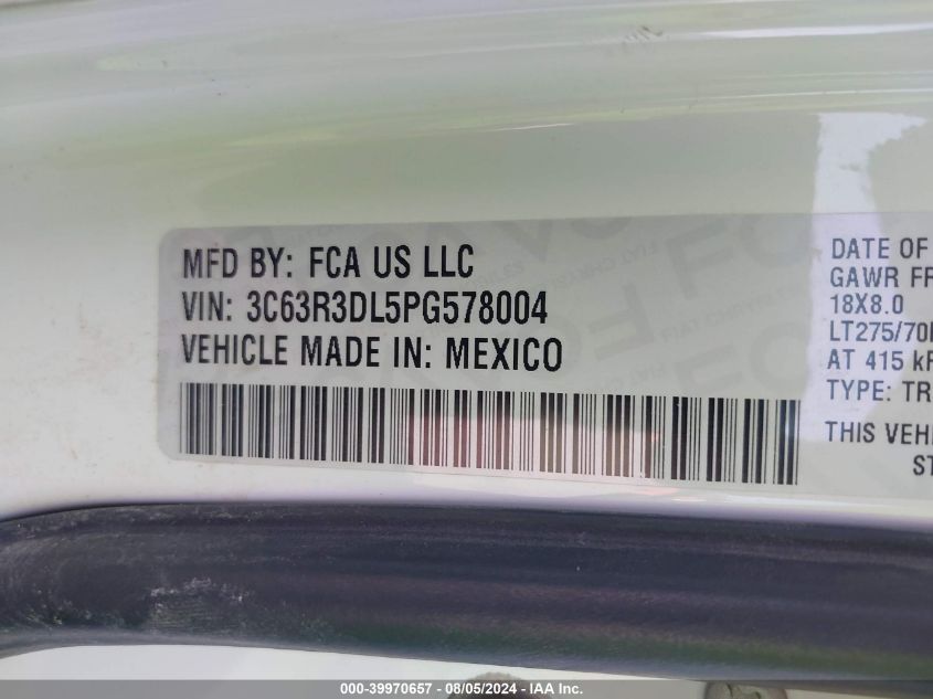 2023 Ram 3500 Big Horn VIN: 3C63R3DL5PG578004 Lot: 39970657