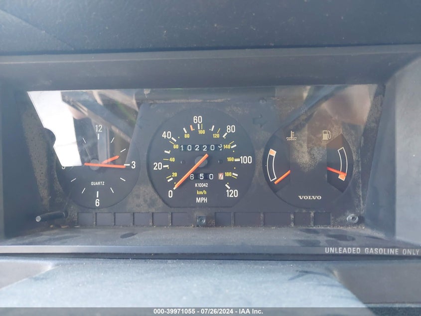 1990 Volvo 240 Dl VIN: YV1AA884XL1397409 Lot: 39971055