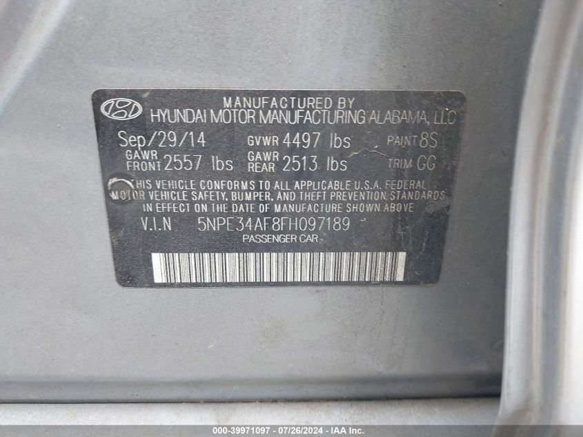 5NPE34AF8FH097189 | 2015 HYUNDAI SONATA