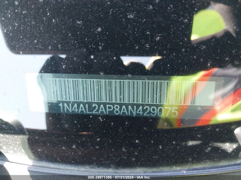 2010 Nissan Altima 2.5 S VIN: 1N4AL2AP8AN429075 Lot: 39971395