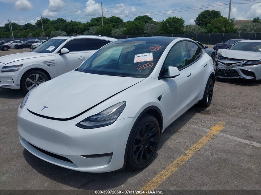 VIN 7SAYGDEE1NF451444 2022 TESLA MODEL Y LONG RANGE DUAL MOTOR ALL-WHEEL DRIVE