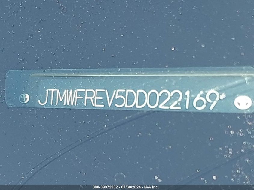 2013 Toyota Rav4 Xle VIN: JTMWFREV5DD022169 Lot: 39972932