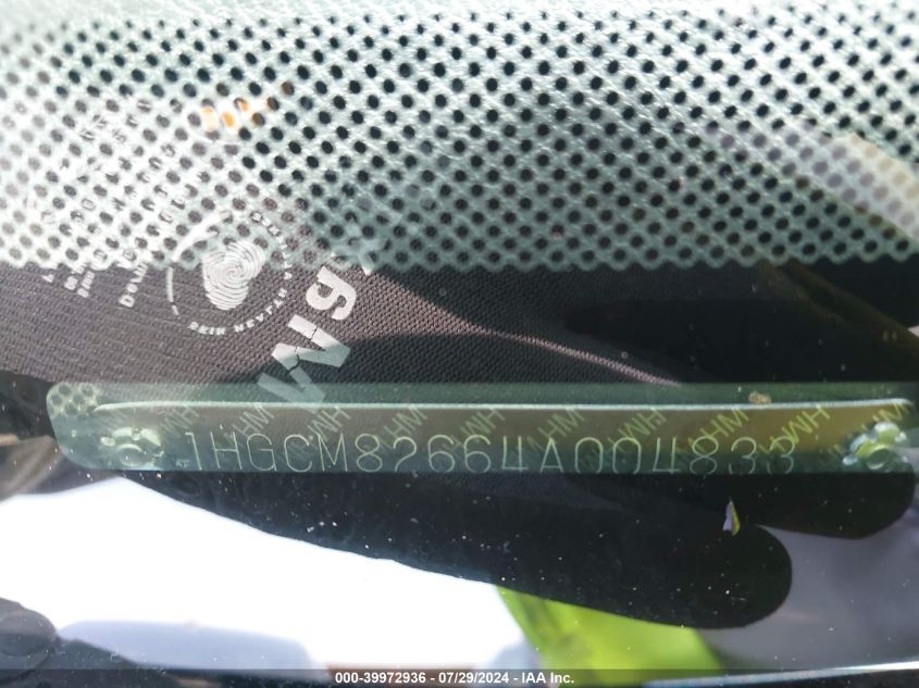 2004 Honda Accord 3.0 Ex VIN: 1HGCM82664A004833 Lot: 39972936