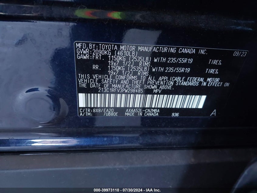 2023 TOYOTA RAV4 XLE PREMIUM - 2T3C1RFV3PW298485