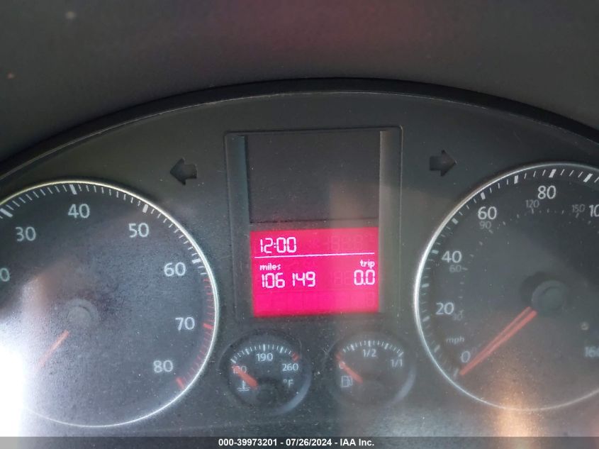 2009 Volkswagen Jetta S VIN: 3VWJZ71K99M098052 Lot: 39973201