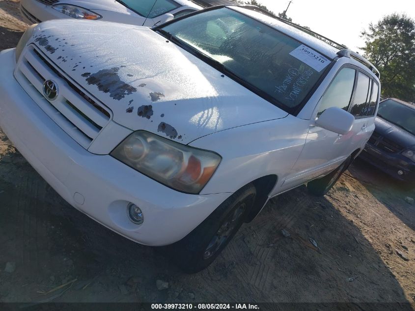 2005 Toyota Highlander V6 VIN: JTEEP21A550089586 Lot: 39973210