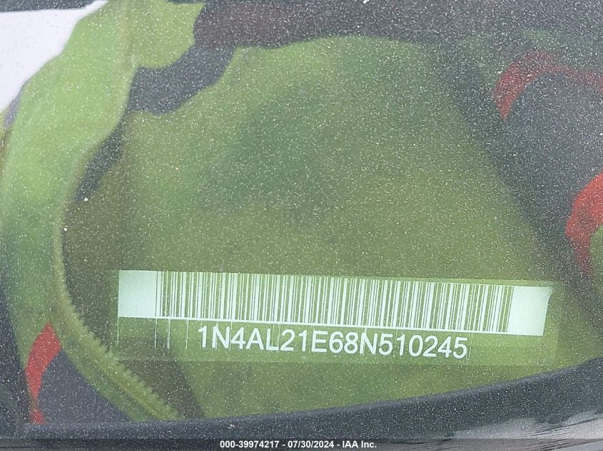 2008 Nissan Altima 2.5/2.5S VIN: 1N4AL21E68N510245 Lot: 39974217