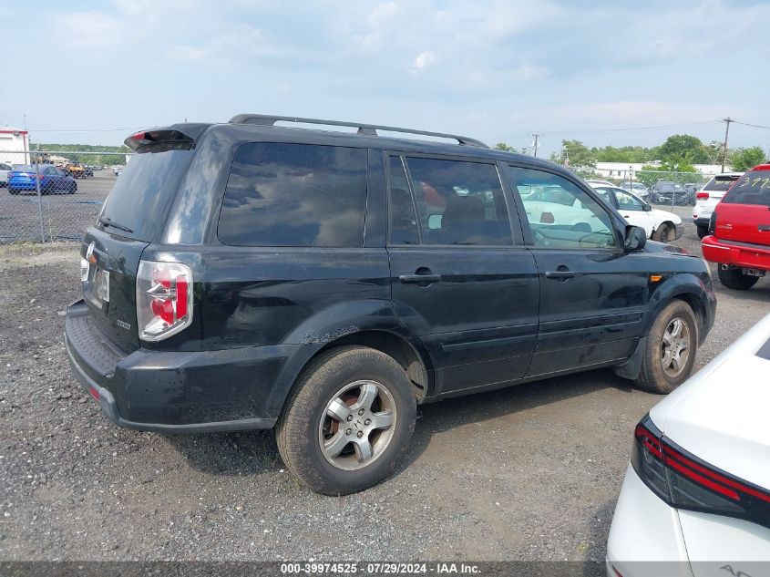 2007 Honda Pilot Ex-L VIN: 2HKYF18557H511031 Lot: 39974525