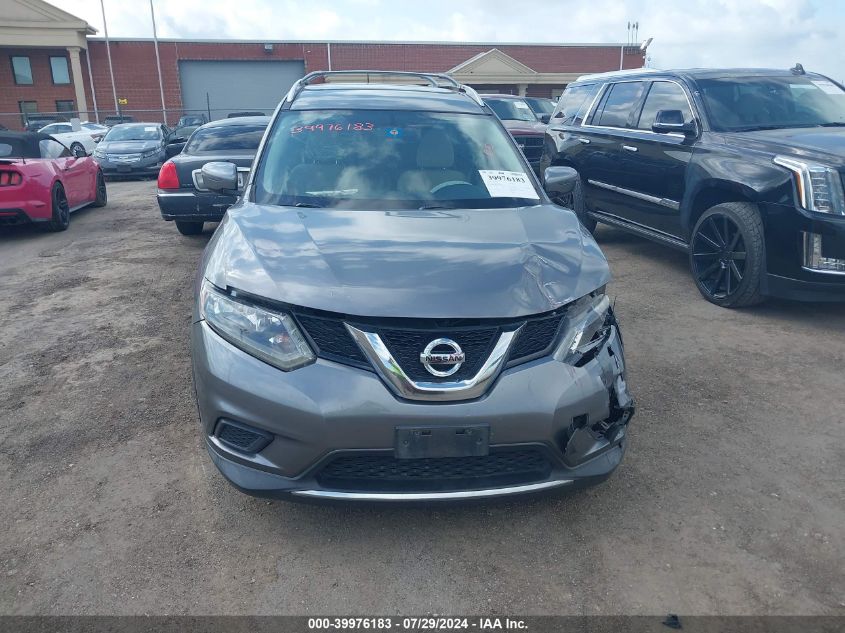 2016 Nissan Rogue Sv VIN: KNMAT2MTXGP725294 Lot: 39976183