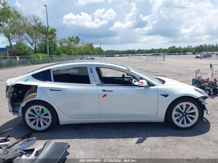 2021 Tesla Model 3 Standard Range Plus Rear-Wheel Drive VIN: 5YJ3E1EA6MF020847 Lot: 39976697