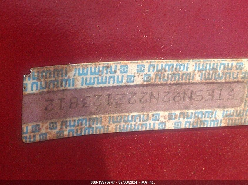 2002 Toyota Tacoma Prerunner VIN: 5TESN92N22Z123812 Lot: 39976747