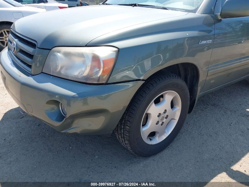 2005 Toyota Highlander Limited V6 VIN: JTEDP21A950086332 Lot: 39976927