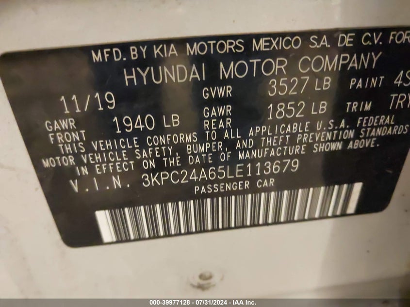 2020 HYUNDAI ACCENT SE - 3KPC24A65LE113679