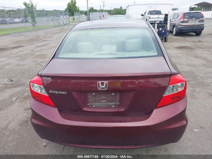 2012 Honda Civic Ex VIN: 19XFB2F84CE379920 Lot: 39977155